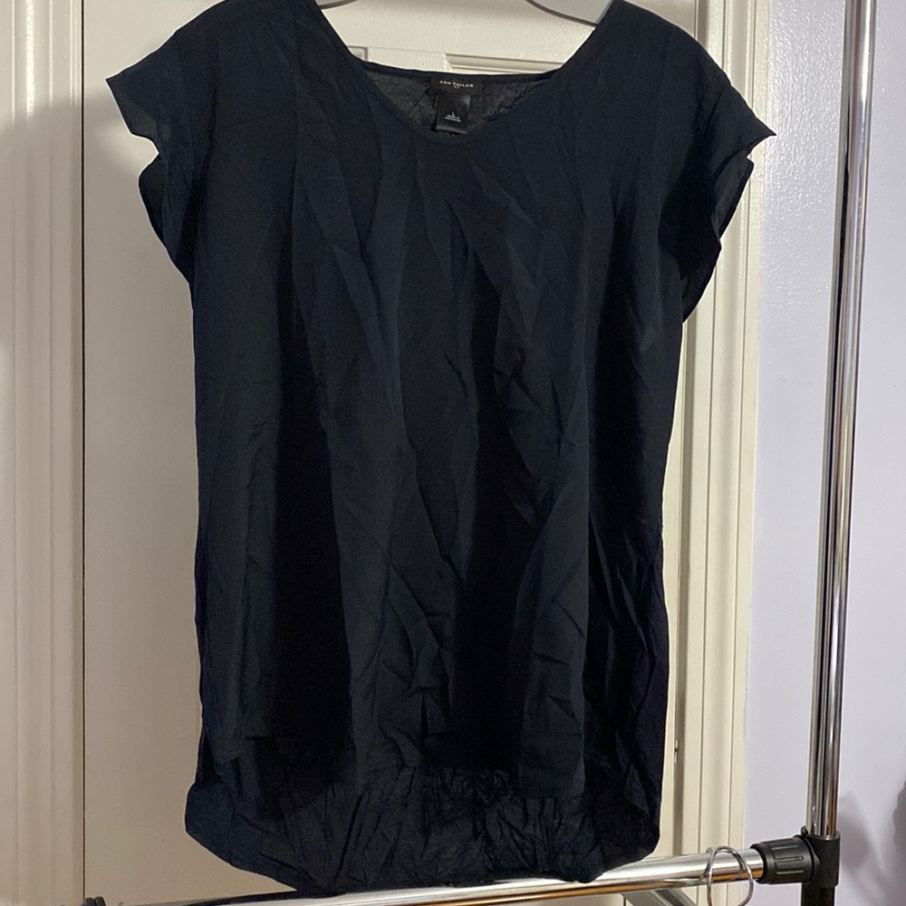 ANN TAYLOR DARK BLUE BLOUSE